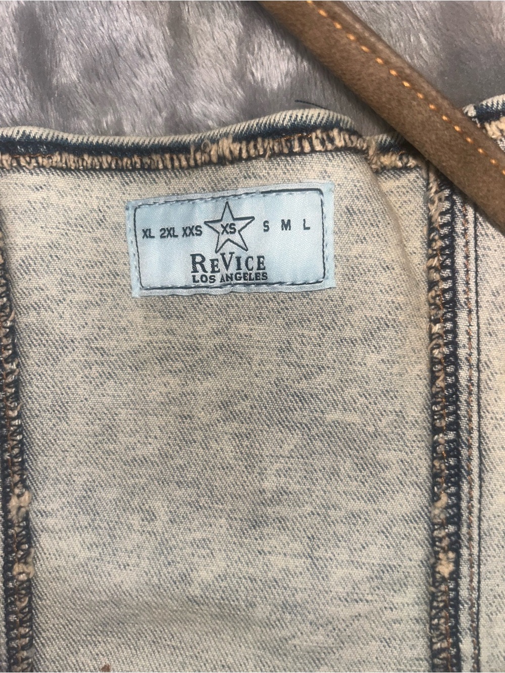 REVICE Olive Brown Suede-Trim Denim Corset Camisole sold as the set - Picture 6 of 11